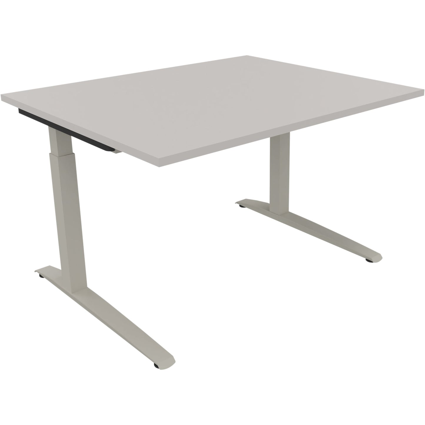 Schreibtisch all in one Maße: 1.200 x 650-850 x 1.000 mm (B x H x T) Holz lichtgrau
