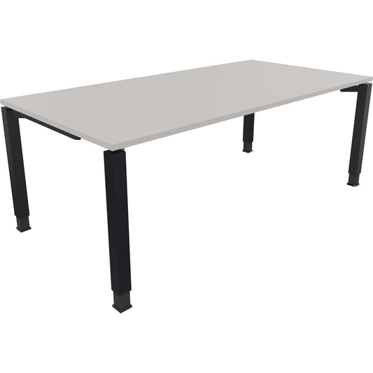 Schreibtisch all in one Maße: 2.000 x 680-820 x 1.000 mm (B x H x T) Holz lichtgrau