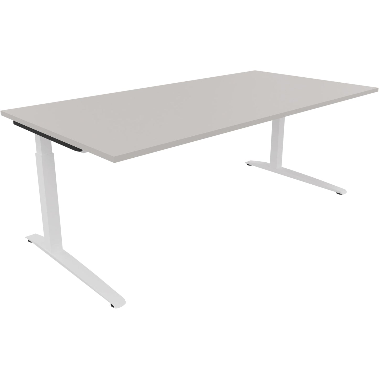 Schreibtisch all in one Maße: 2.000 x 650-850 x 1.000 mm (B x H x T) Holz lichtgrau