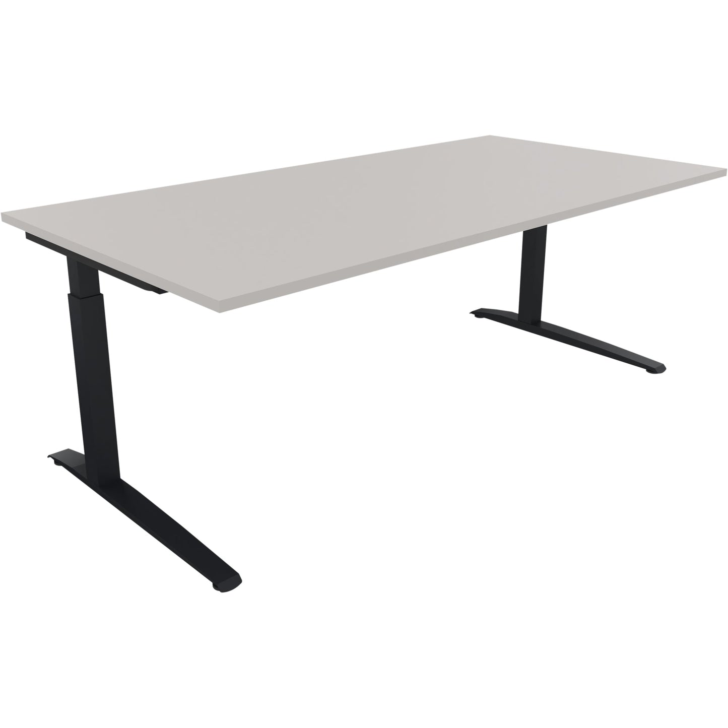 Schreibtisch all in one Maße: 2.000 x 650-850 x 1.000 mm (B x H x T) Holz lichtgrau