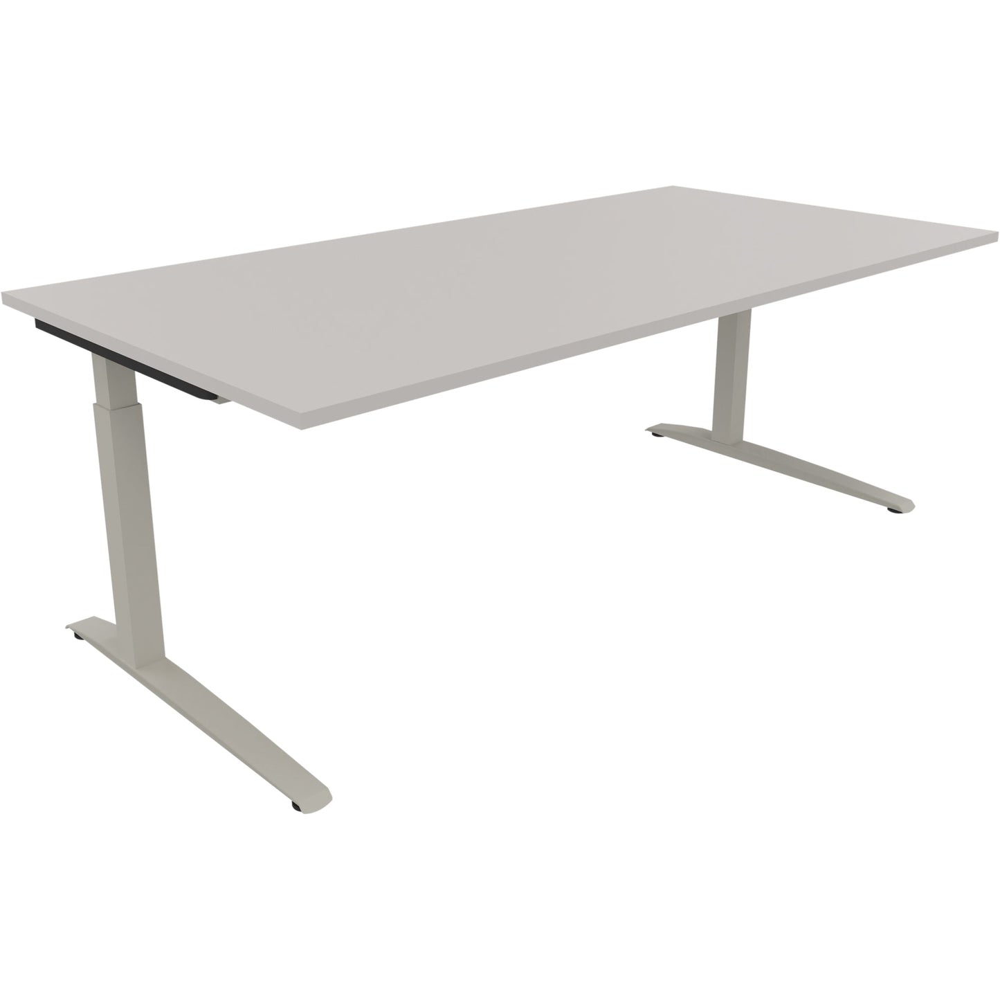 Schreibtisch all in one Maße: 2.000 x 650-850 x 1.000 mm (B x H x T) Holz lichtgrau