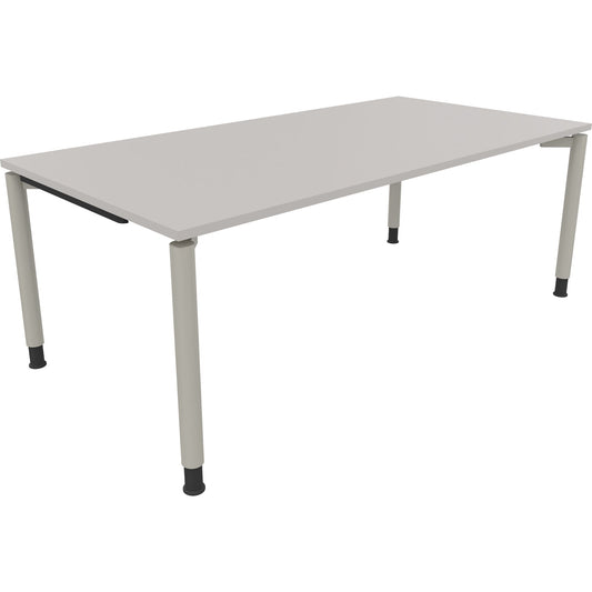 Schreibtisch all in one Maße: 2.000 x 680-820 x 1.000 mm (B x H x T) Holz lichtgrau