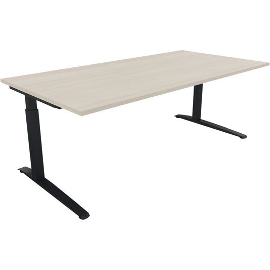 Schreibtisch all in one Maße: 2.000 x 650-850 x 1.000 mm (B x H x T) Holz akazie hell