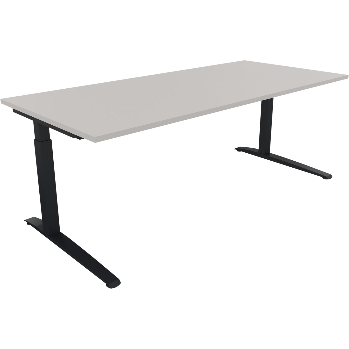 Schreibtisch all in one Maße: 2.000 x 650-850 x 900 mm (B x H x T) Holz lichtgrau