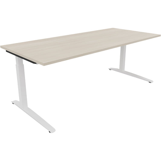Schreibtisch all in one Maße: 2.000 x 650-850 x 900 mm (B x H x T) Holz akazie hell
