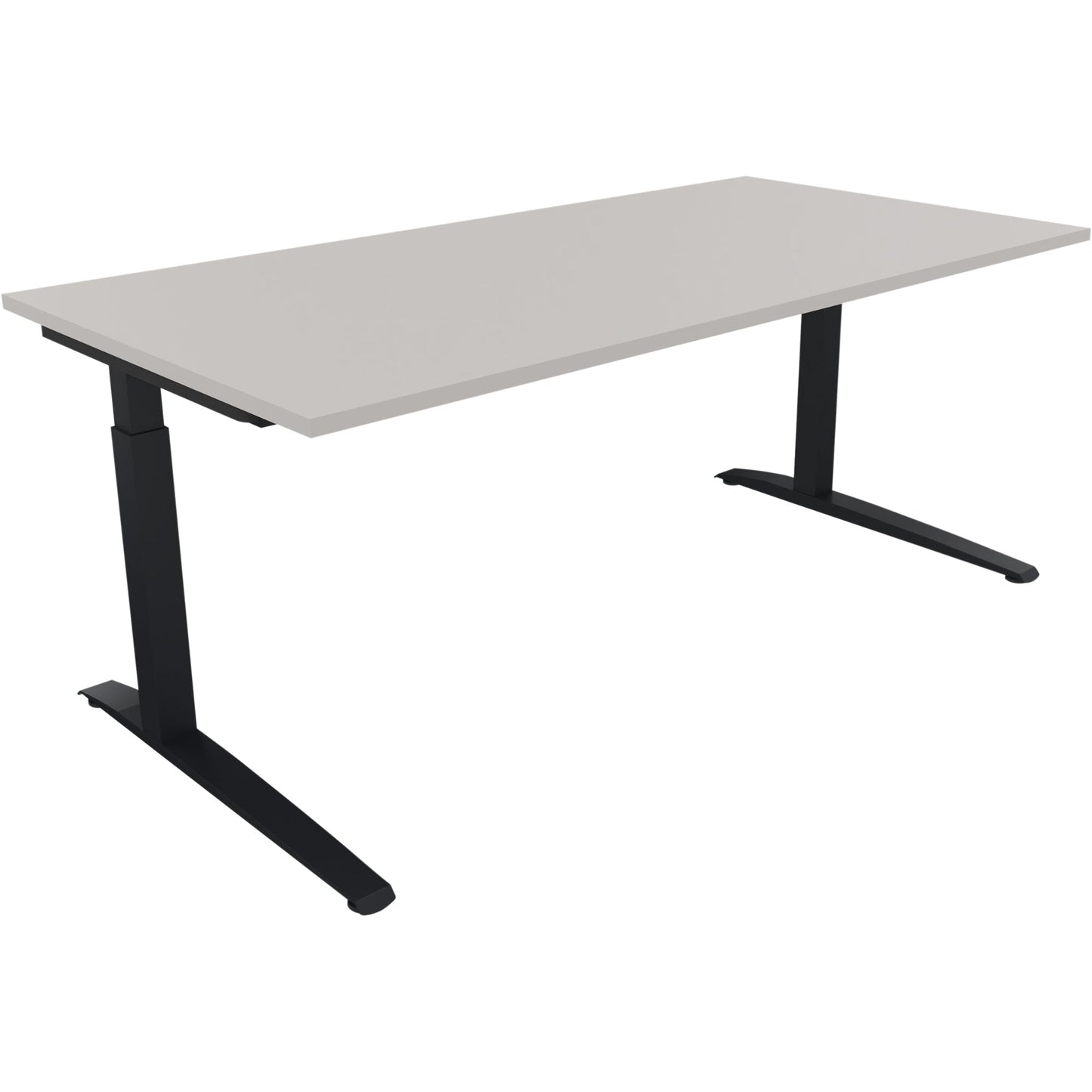 Schreibtisch all in one Maße: 1.800 x 650-850 x 900 mm (B x H x T) Holz lichtgrau