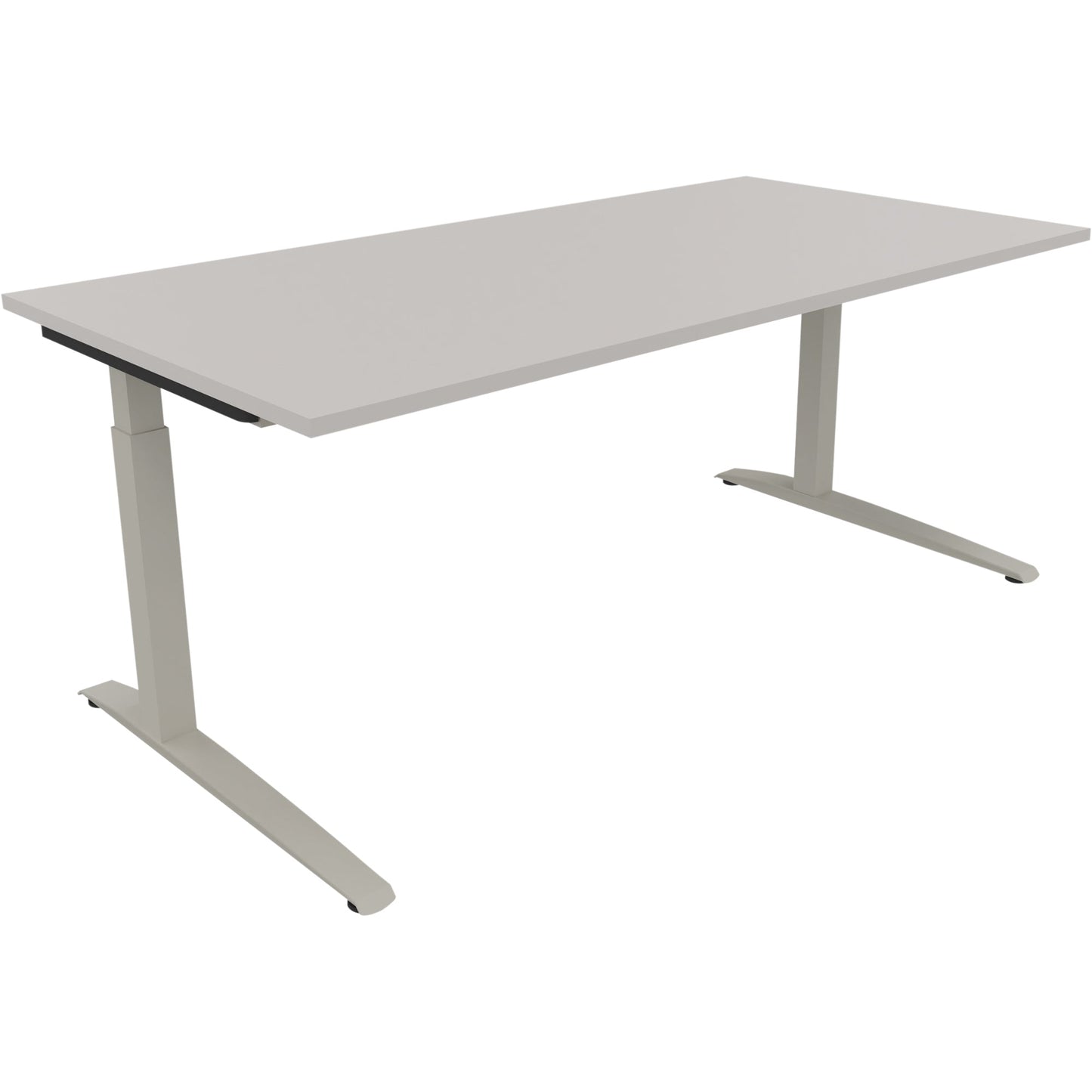 Schreibtisch all in one Maße: 1.800 x 650-850 x 900 mm (B x H x T) Holz lichtgrau
