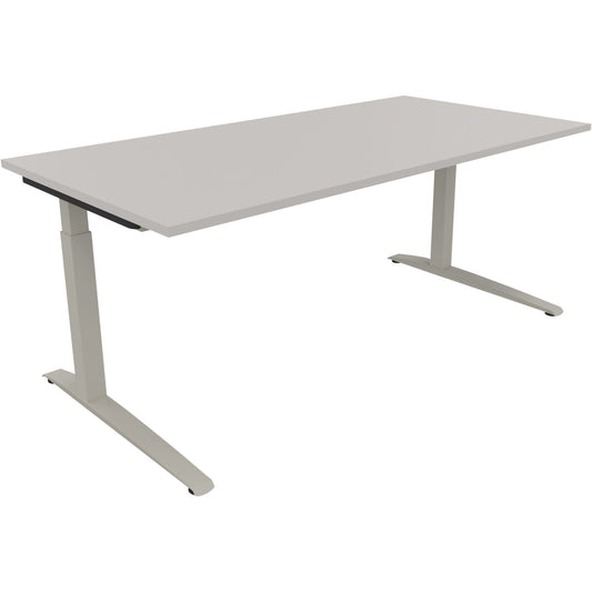 Schreibtisch all in one Maße: 1.800 x 650-850 x 900 mm (B x H x T) Holz lichtgrau