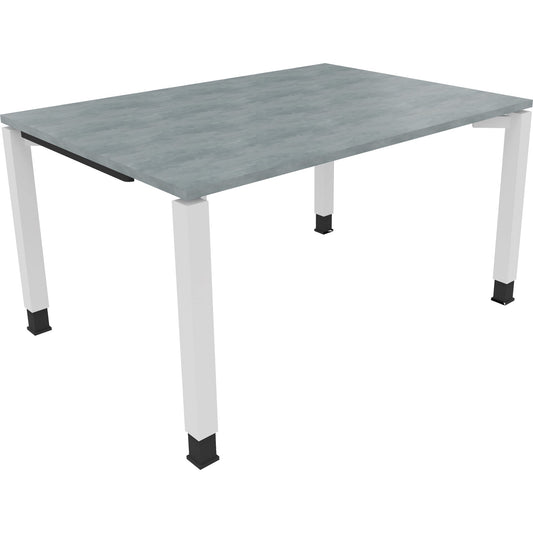 Schreibtisch all in one Maße: 1.400 x 680-820 x 1.000 mm (B x H x T) Holz beton hell
