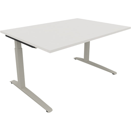 Schreibtisch all in one Maße: 1.400 x 650-850 x 1.000 mm (B x H x T) Holz diamantweiß