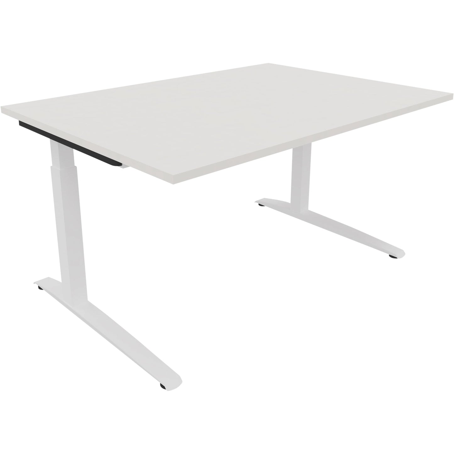 Schreibtisch all in one Maße: 1.400 x 650-850 x 1.000 mm (B x H x T) Holz diamantweiß