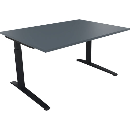 Schreibtisch all in one Maße: 1.400 x 650-850 x 1.000 mm (B x H x T) Holz lavagrau