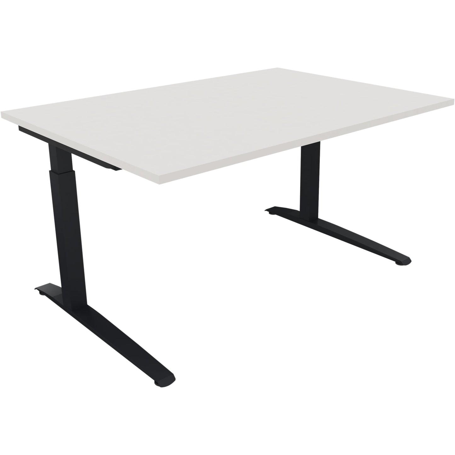 Schreibtisch all in one Maße: 1.400 x 650-850 x 1.000 mm (B x H x T) Holz diamantweiß