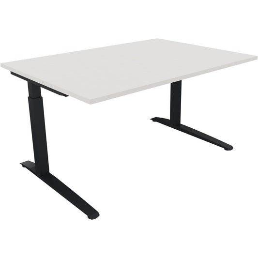 Schreibtisch all in one Maße: 1.400 x 650-850 x 1.000 mm (B x H x T) Holz diamantweiß