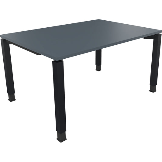 Schreibtisch all in one Maße: 1.400 x 680-820 x 1.000 mm (B x H x T) Holz lavagrau