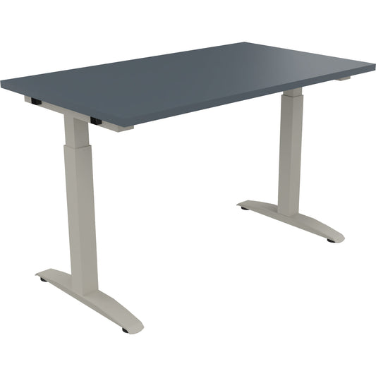 Schreibtisch all in one Maße: 1.200 x 650-850 x 700 mm (B x H x T) Holz lavagrau