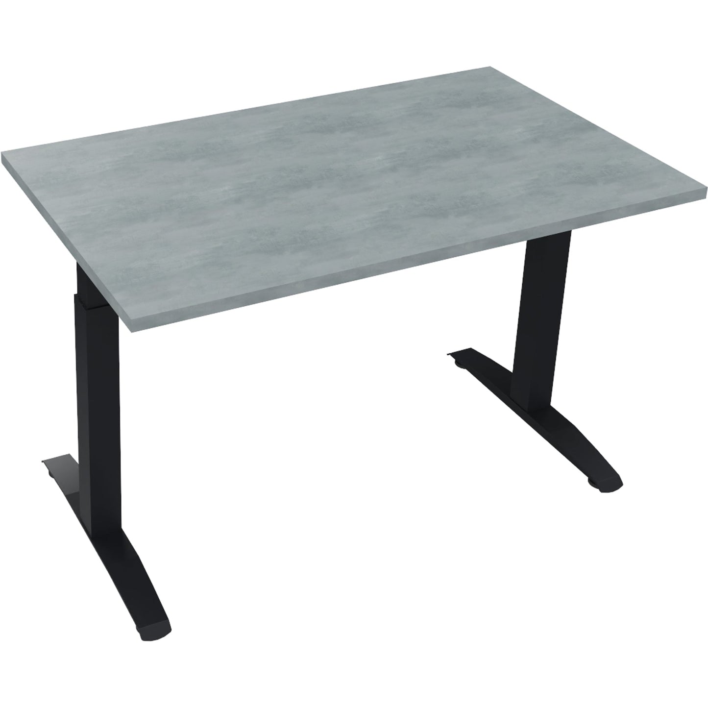 Schreibtisch all in one Maße: 1.200 x 650-850 x 700 mm (B x H x T) Holz beton hell