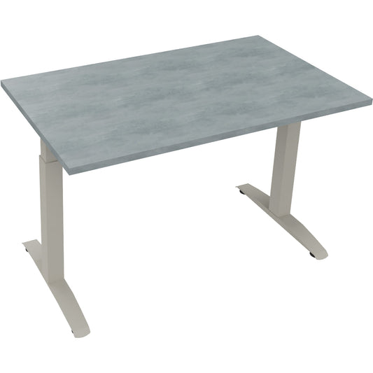 Schreibtisch all in one Maße: 1.200 x 650-850 x 700 mm (B x H x T) Holz beton hell