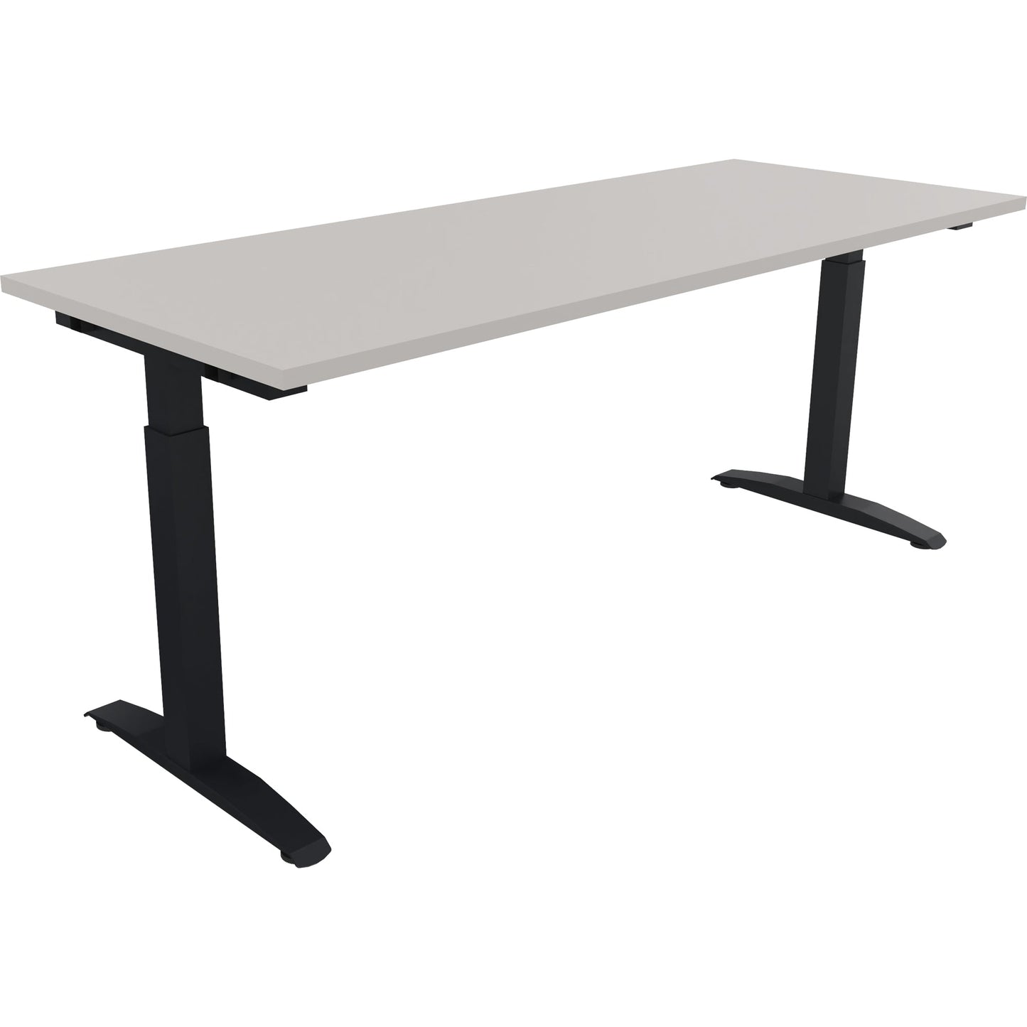 Schreibtisch all in one Maße: 1.400 x 650-850 x 700 mm (B x H x T) Holz lichtgrau