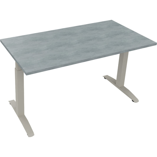 Schreibtisch all in one Maße: 1.400 x 650-850 x 700 mm (B x H x T) Holz beton hell
