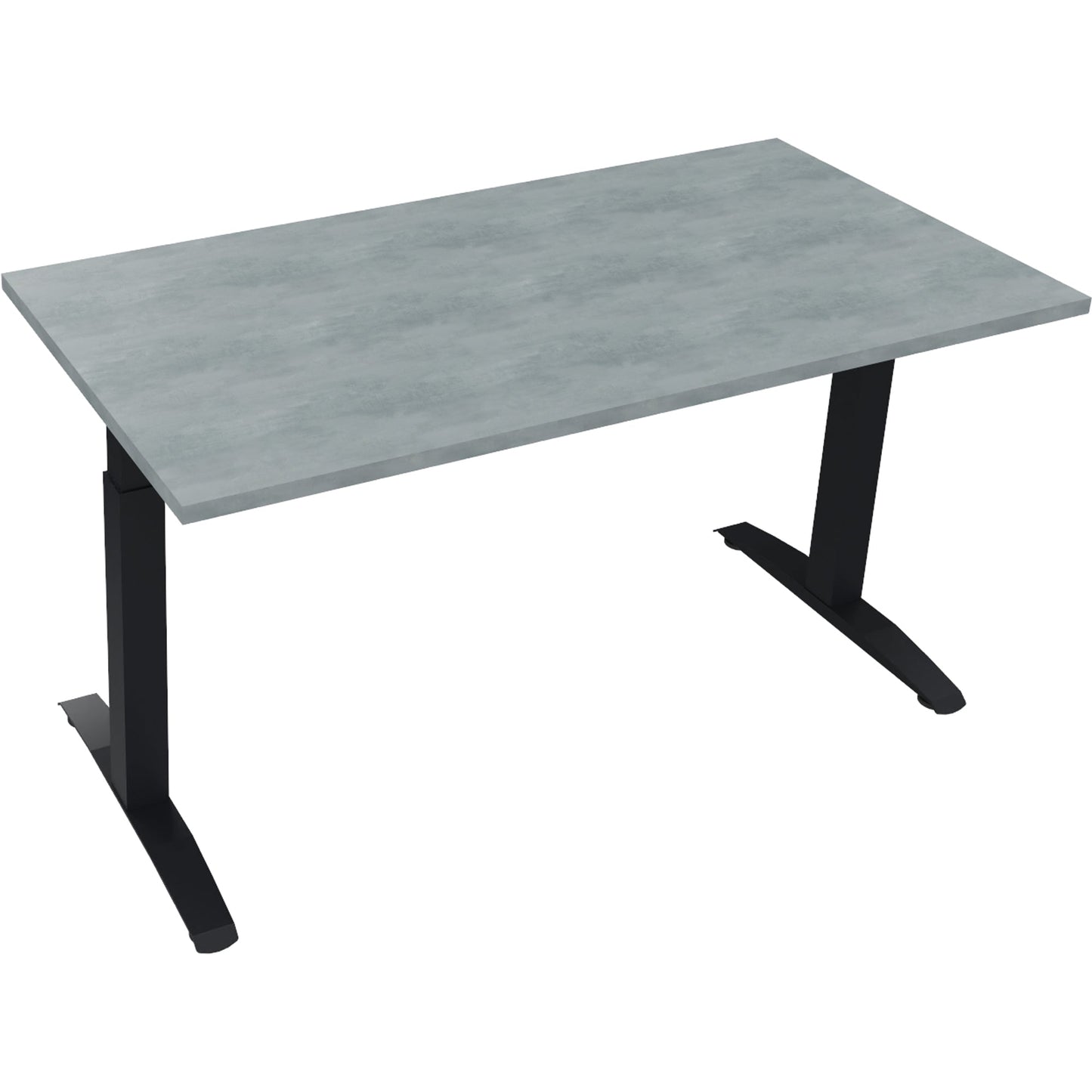 Schreibtisch all in one Maße: 1.400 x 650-850 x 700 mm (B x H x T) Holz beton hell