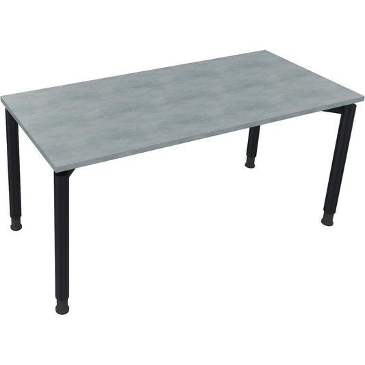 Schreibtisch all in one Maße: 1.600 x 680-820 x 700 mm (B x H x T) Holz beton hell