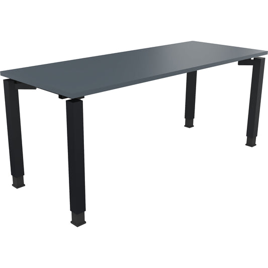 Schreibtisch all in one Maße: 1.800 x 680-820 x 700 mm (B x H x T) Holz lavagrau