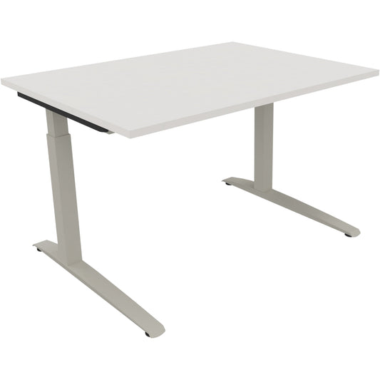Schreibtisch all in one Maße: 1.200 x 650-850 x 1.000 mm (B x H x T) Holz diamantweiß