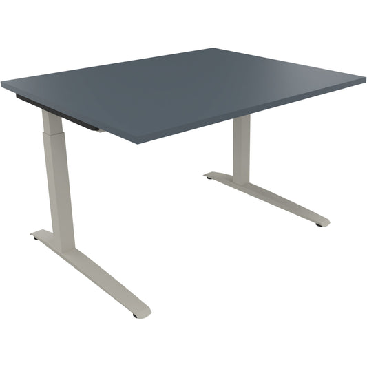Schreibtisch all in one Maße: 1.200 x 650-850 x 1.000 mm (B x H x T) Holz lavagrau