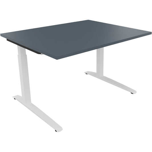 Schreibtisch all in one Maße: 1.200 x 650-850 x 1.000 mm (B x H x T) Holz lavagrau