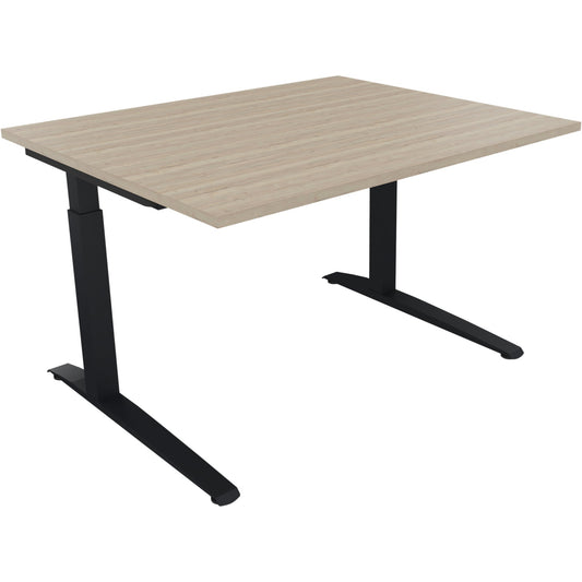 Schreibtisch all in one Maße: 1.200 x 650-850 x 1.000 mm (B x H x T) Holz eiche natur