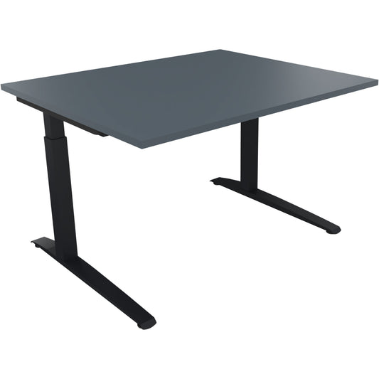Schreibtisch all in one Maße: 1.200 x 650-850 x 1.000 mm (B x H x T) Holz lavagrau