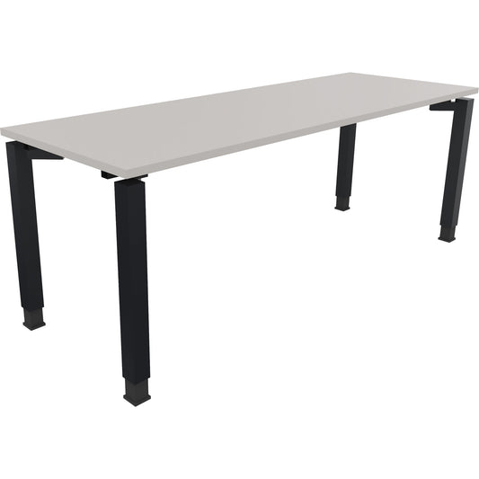 Schreibtisch all in one Maße: 2.000 x 680-820 x 700 mm (B x H x T) Holz lichtgrau