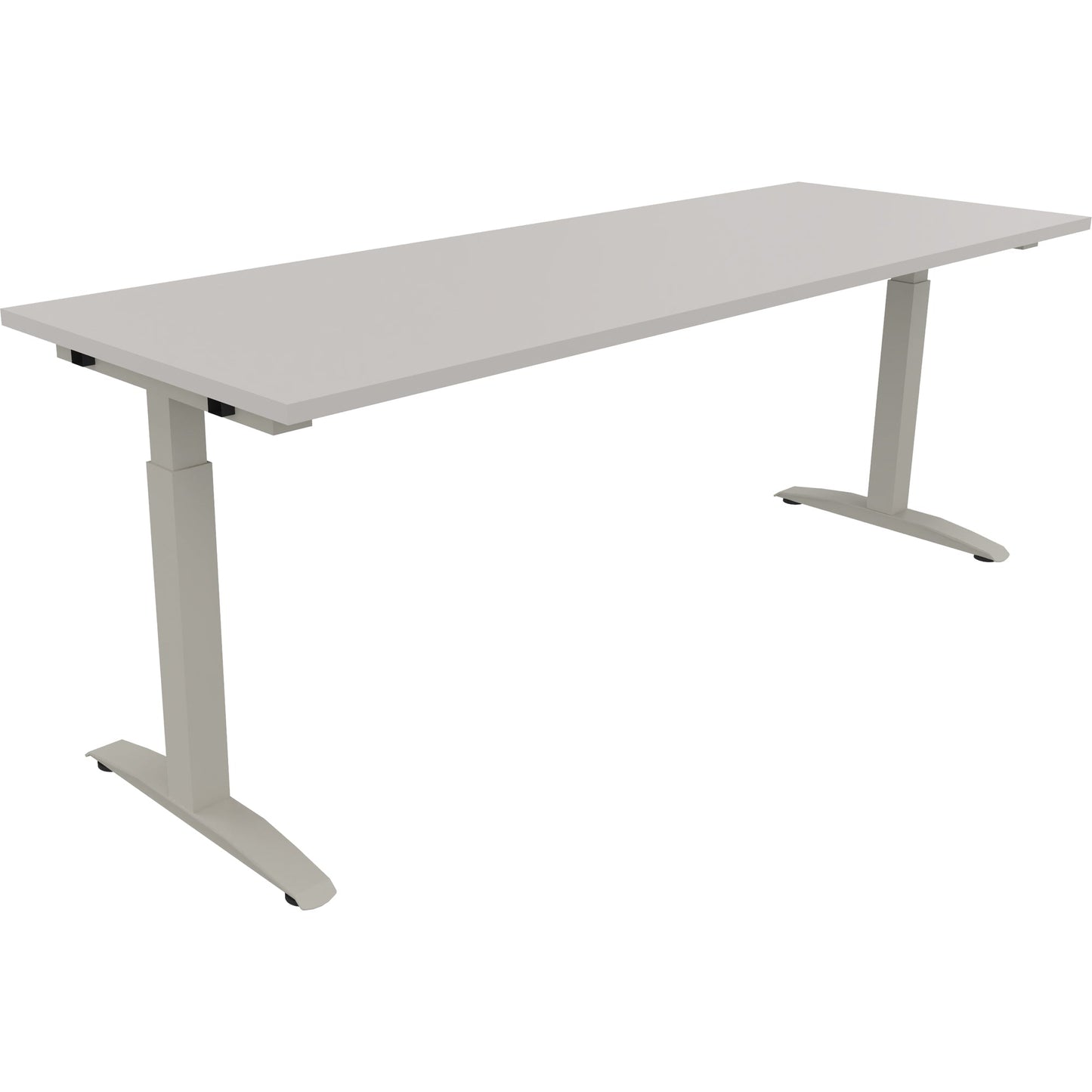 Schreibtisch all in one Maße: 2.000 x 650-850 x 700 cm (B x H x T) Holz lichtgrau