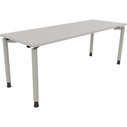 Schreibtisch all in one Maße: 2.000 x 680-820 x 700 mm (B x H x T) Holz lichtgrau