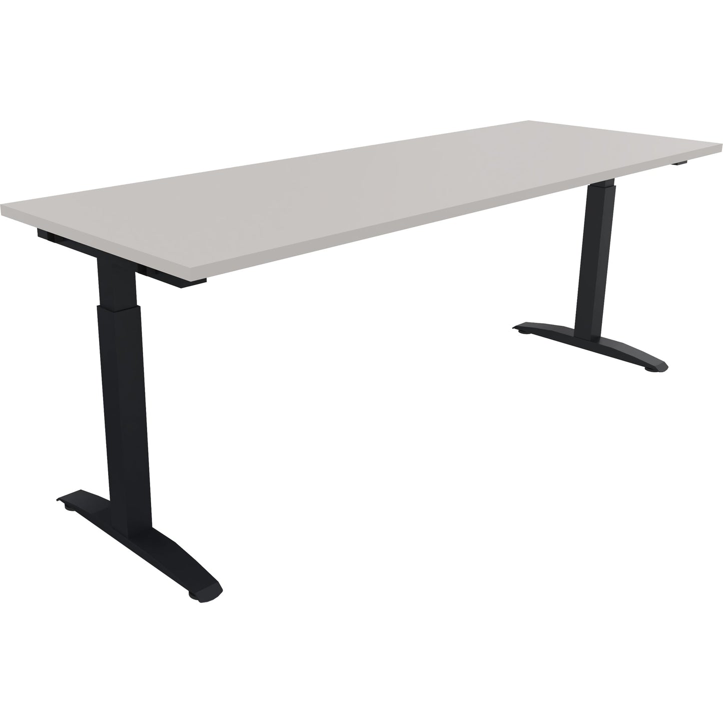 Schreibtisch all in one Maße: 2.000 x 650-850 x 700 cm (B x H x T) Holz lichtgrau