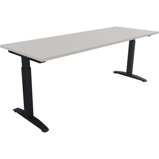Schreibtisch all in one Maße: 2.000 x 650-850 x 700 cm (B x H x T) Holz lichtgrau