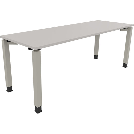 Schreibtisch all in one Maße: 2.000 x 680-820 x 700 mm (B x H x T) Holz lichtgrau