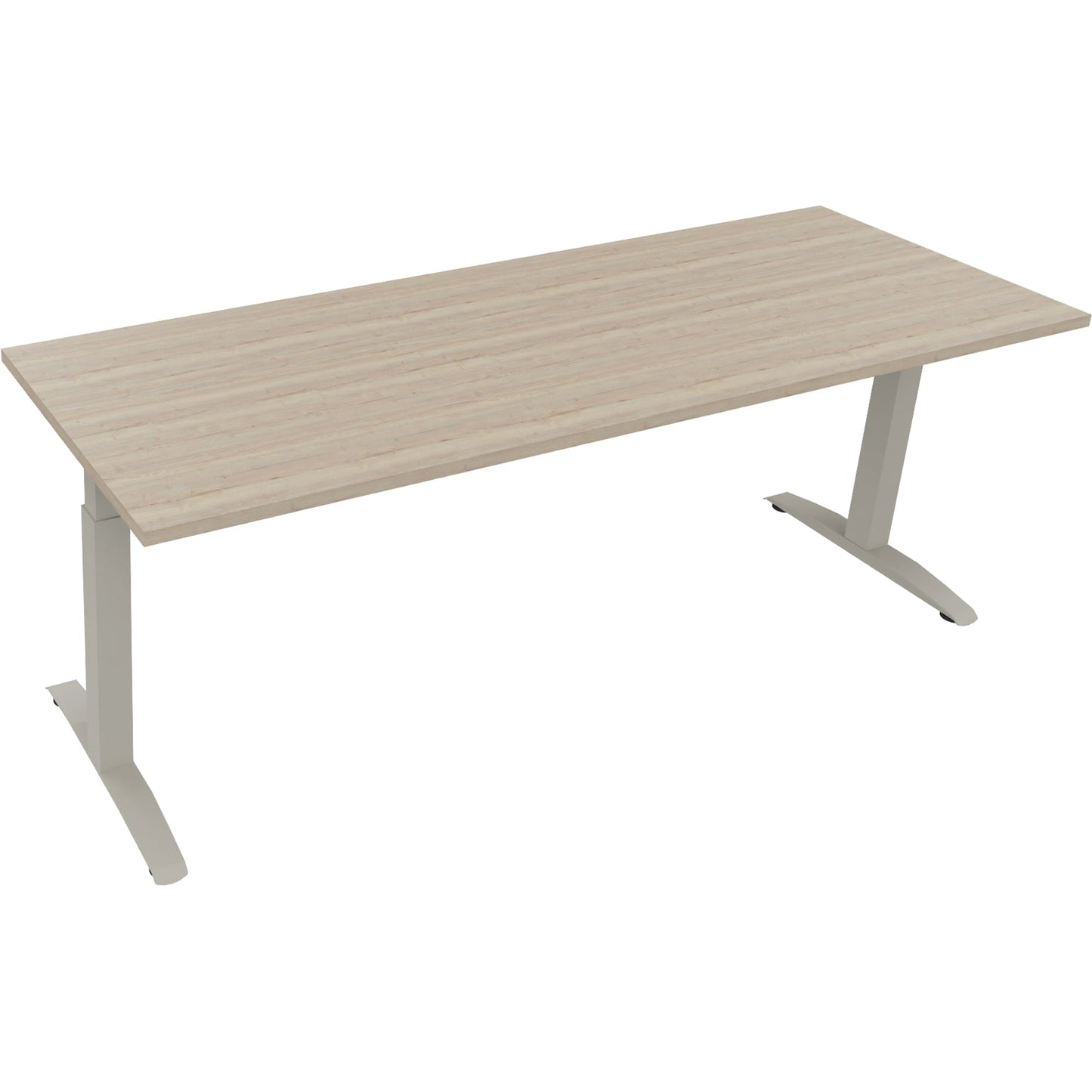 Schreibtisch all in one Maße: 2.000 x 650-850 x 700 mm (B x H x T) Holz eiche natur