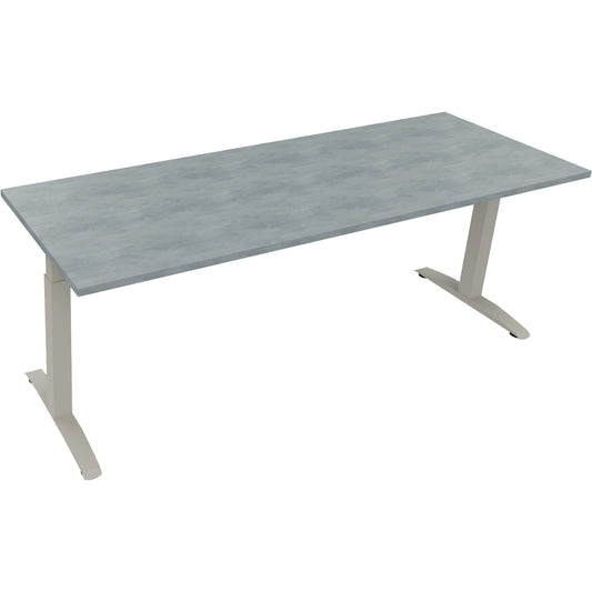 Schreibtisch all in one Maße: 2.000 x 650-850 x 700 mm (B x H x T) Holz beton hell