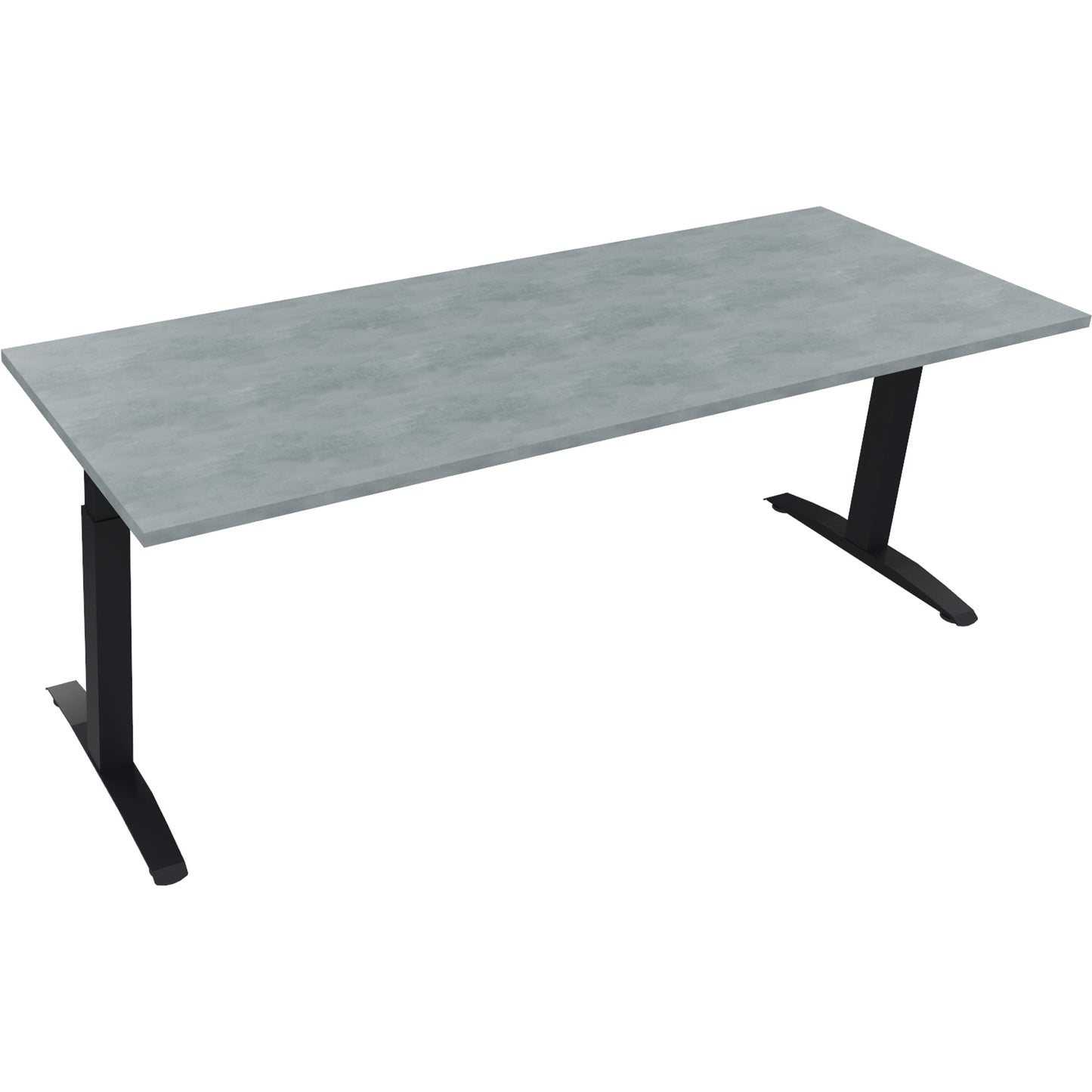 Schreibtisch all in one Maße: 2.000 x 650-850 x 700 mm (B x H x T) Holz beton hell