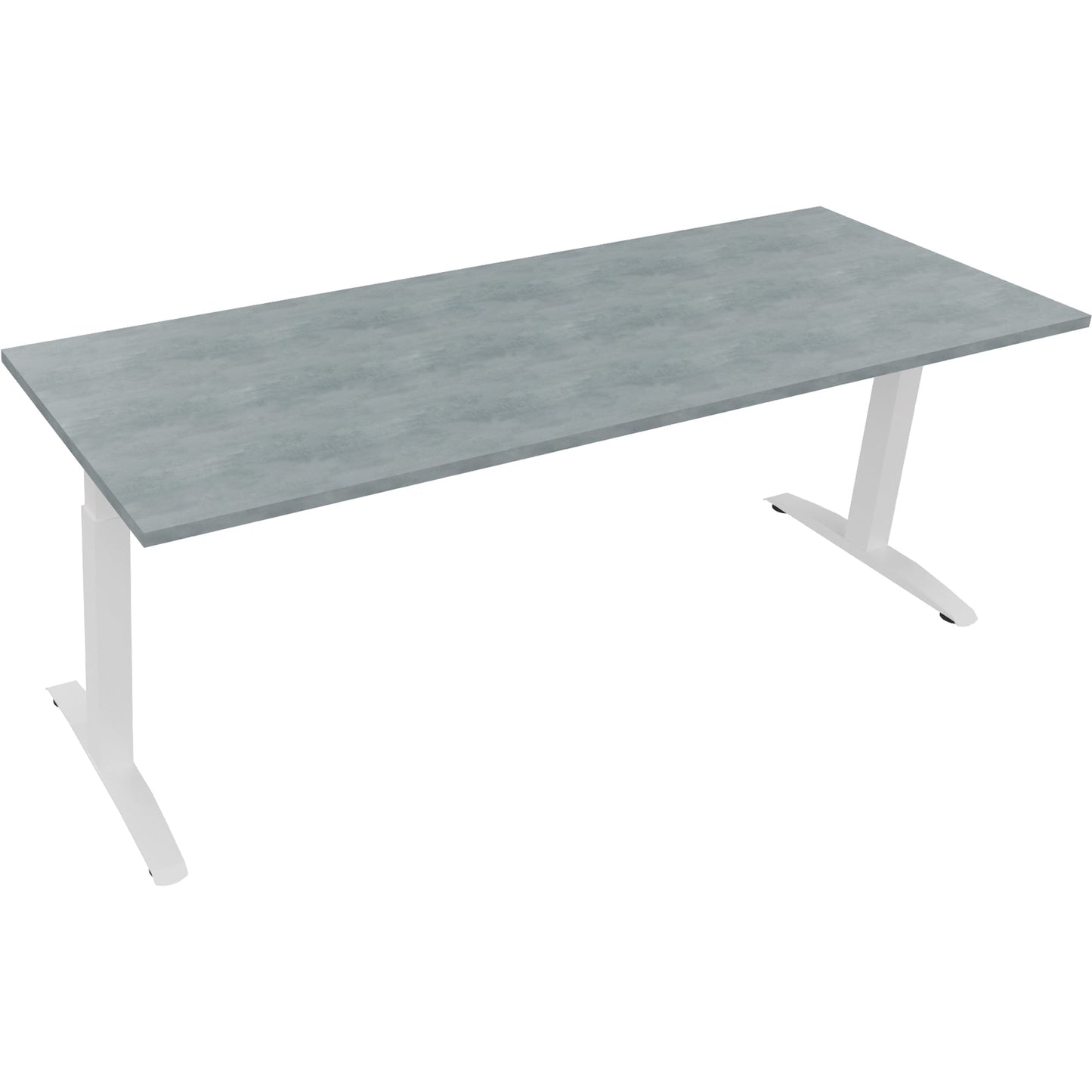 Schreibtisch all in one Maße: 2.000 x 650-850 x 700 mm (B x H x T) Holz beton hell