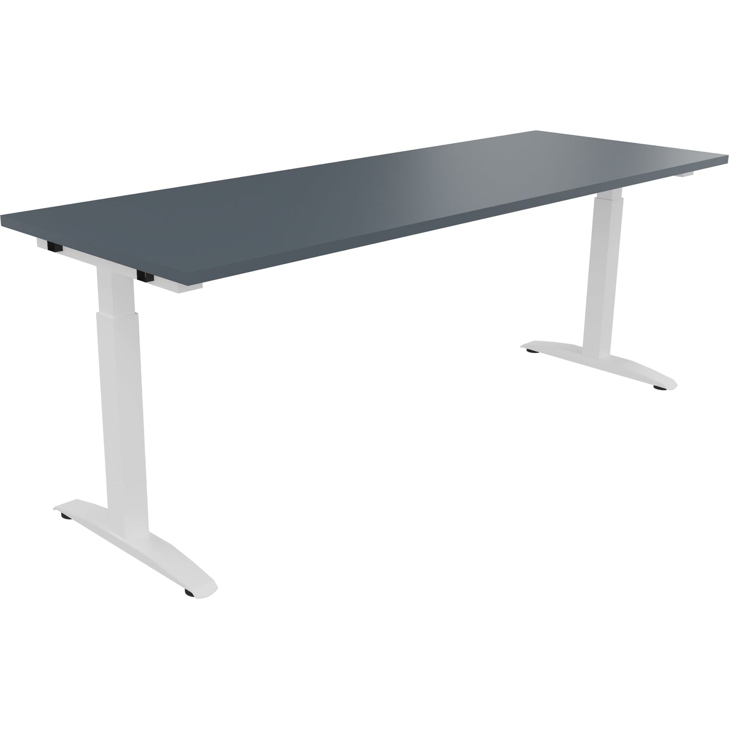 Schreibtisch all in one Maße: 2.000 x 650-850 x 700 mm (B x H x T) Holz lavagrau