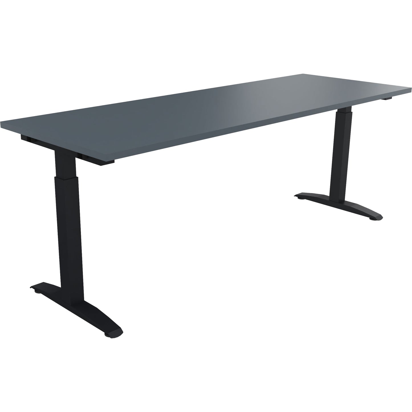Schreibtisch all in one Maße: 2.000 x 650-850 x 700 mm (B x H x T) Holz lavagrau