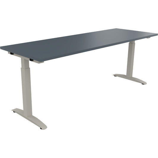 Schreibtisch all in one Maße: 2.000 x 650-850 x 700 mm (B x H x T) Holz lavagrau