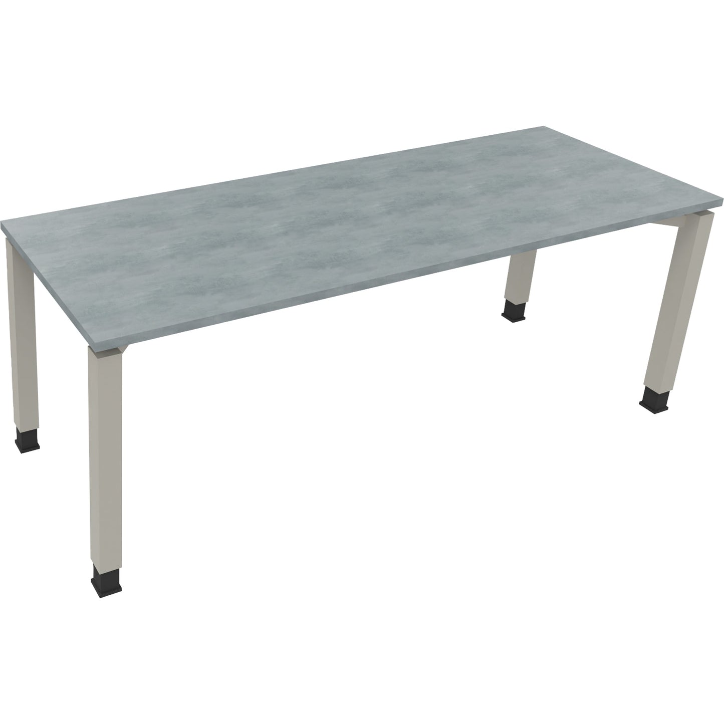 Schreibtisch all in one Maße: 2.000 x 680-820 x 700 mm (B x H x T) Holz beton hell