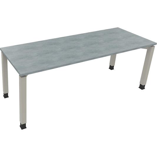 Schreibtisch all in one Maße: 2.000 x 680-820 x 700 mm (B x H x T) Holz beton hell