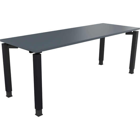 Schreibtisch all in one Maße: 2.000 x 680-820 x 700 mm (B x H x T) Holz lavagrau