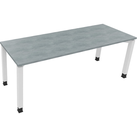 Schreibtisch all in one Maße: 2.000 x 680-820 x 700 mm (B x H x T) Holz beton hell