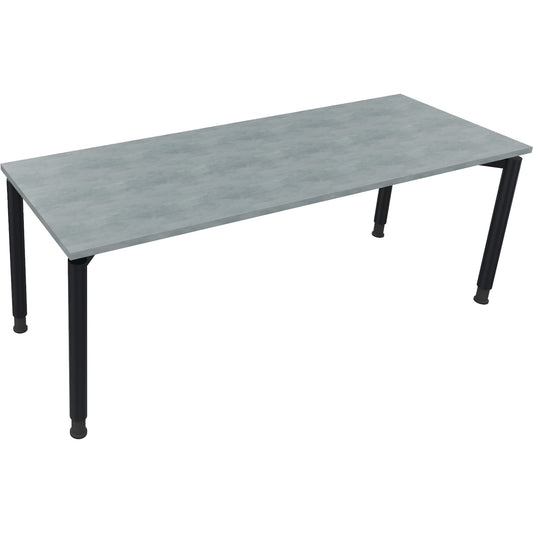 Schreibtisch all in one Maße: 2.000 x 680-820 x 700 mm (B x H x T) Holz beton hell